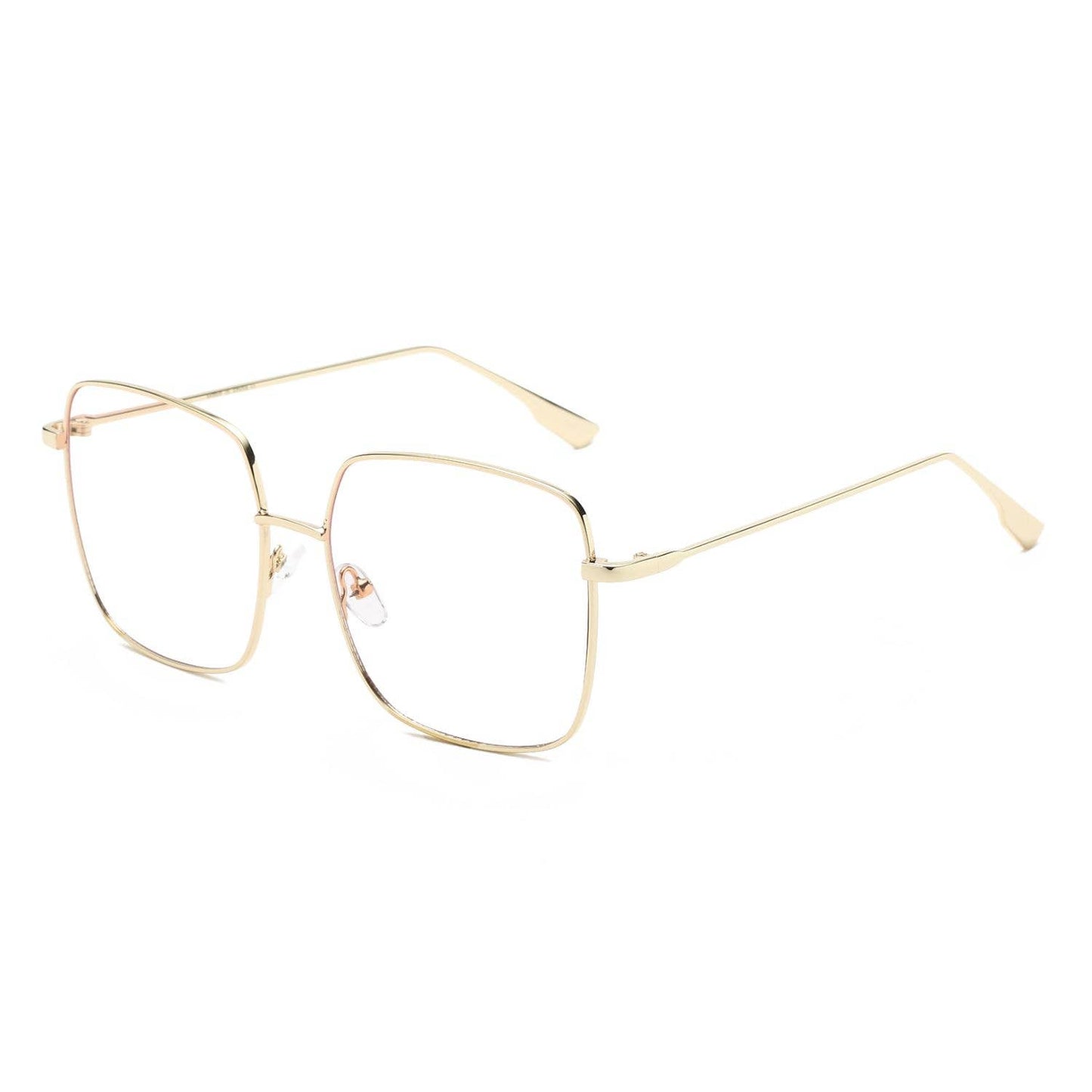Women Square Oversize Blue Light Blocker Glasses: Black Pouch