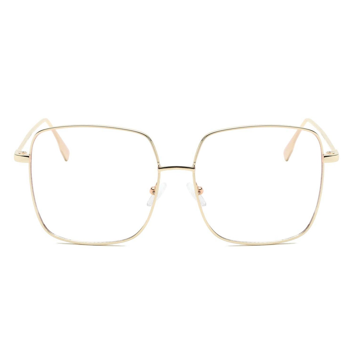 Women Square Oversize Blue Light Blocker Glasses: Black Pouch